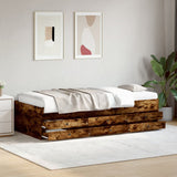 Day bed with drawers without mattress smoked oak 100x200 cm