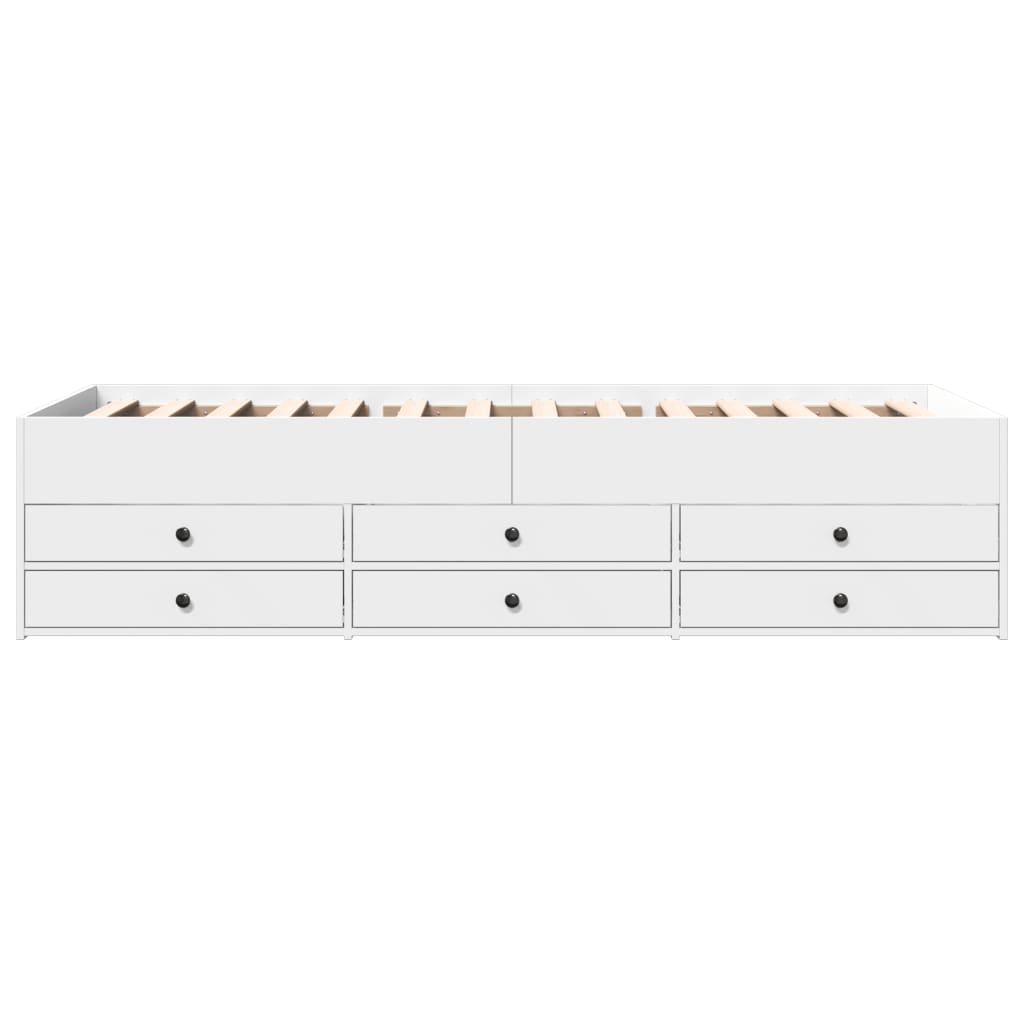 Day bed with drawers without mattress white 90x200 cm