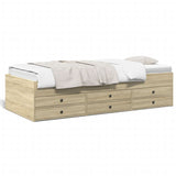 Day bed with drawers without mattress sonoma oak 90x200 cm