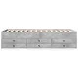 Day bed with drawers without mattress concrete gray 90x200 cm