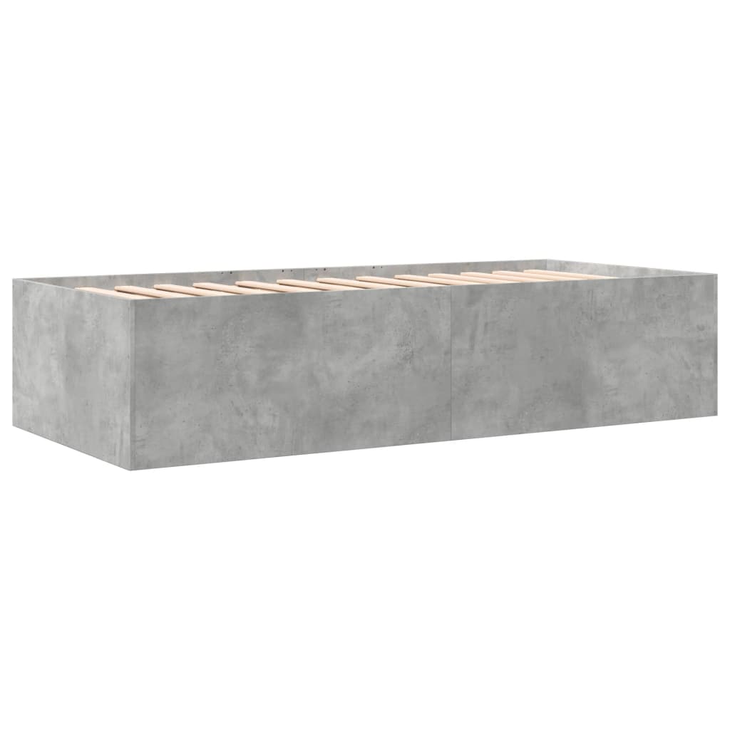 Day bed with drawers without mattress concrete gray 90x200 cm