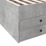 Day bed with drawers without mattress concrete gray 90x200 cm