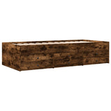 Day bed with drawers without mattress smoked oak 90x200 cm