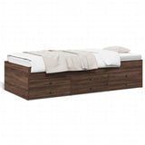 Day bed with drawers without mattress brown oak 90x200 cm