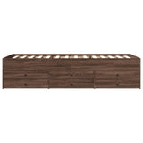 Day bed with drawers without mattress brown oak 90x200 cm