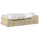 Day bed with drawers without mattress sonoma oak 90x190 cm