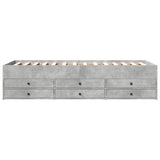 Day bed with drawers without mattress concrete gray 75x190 cm