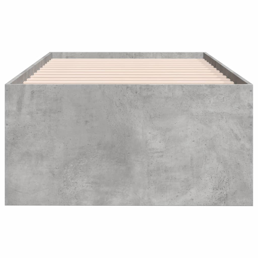 Day bed with drawers without mattress concrete gray 75x190 cm