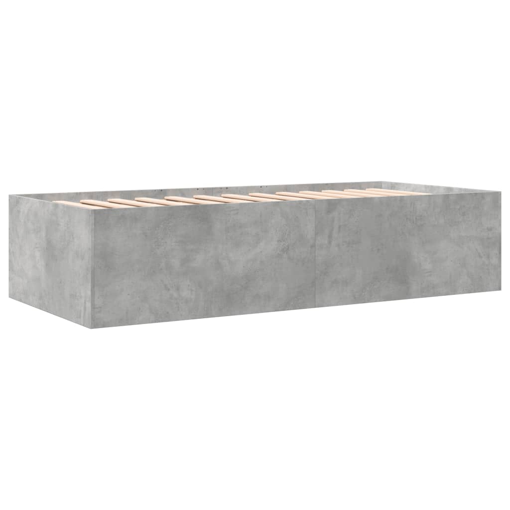 Day bed with drawers without mattress concrete gray 75x190 cm