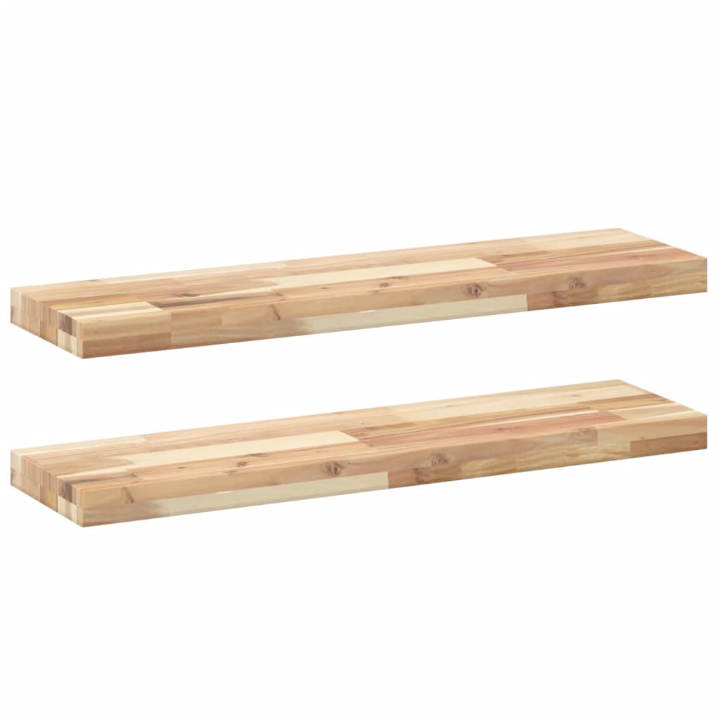 Étagères flottantes 2 pcs 80x20x4 cm acacia massif non traité