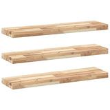 Étagères flottantes 3 pcs 80x20x4 cm acacia massif non traité