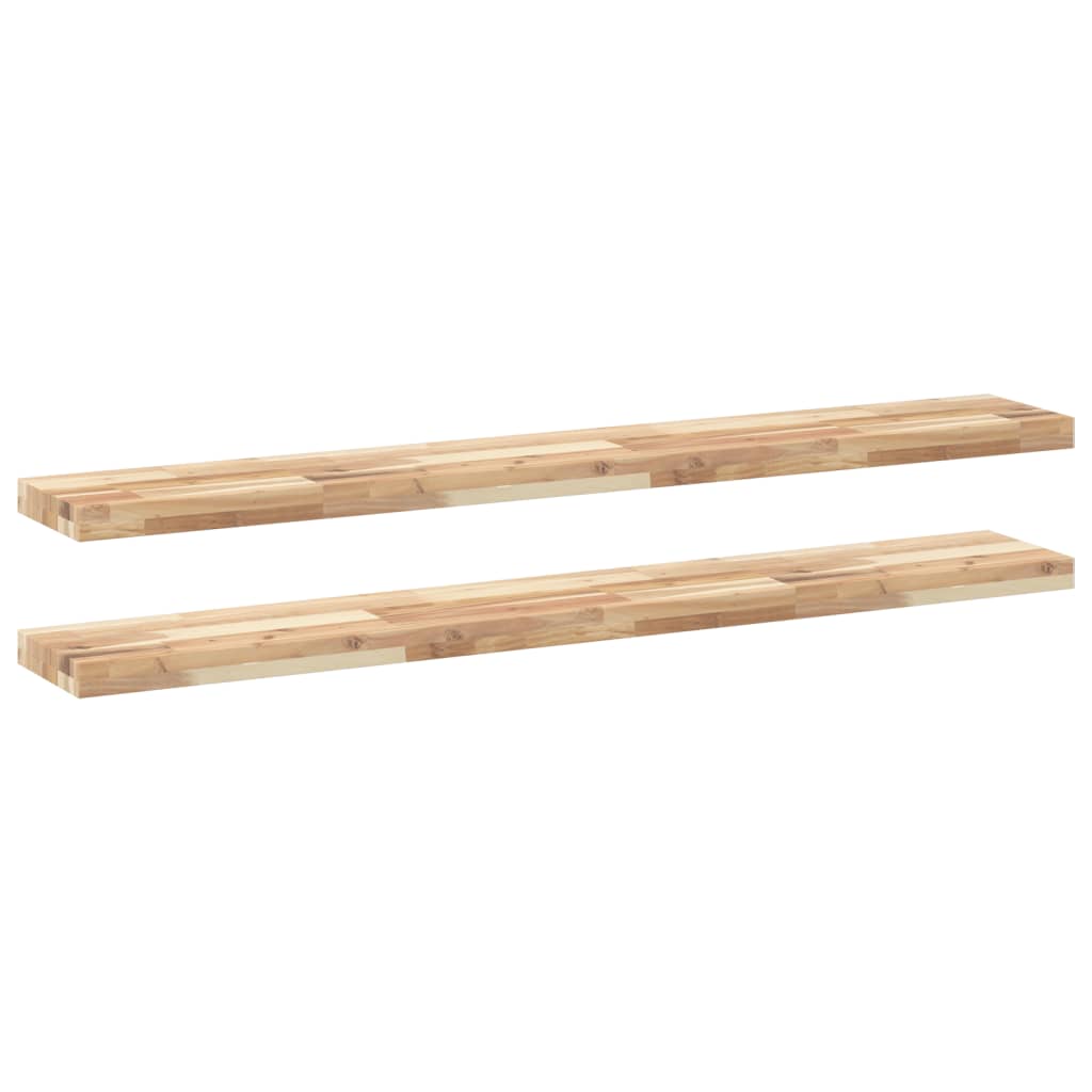 Étagères flottantes 2 pcs 140x20x4 cm acacia massif non traité