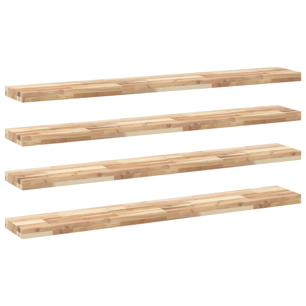 Étagères flottantes 4 pcs 140x20x4 cm acacia massif non traité