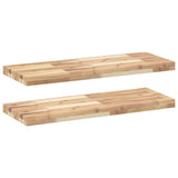 Étagères flottantes 2 pcs 80x30x4 cm acacia massif non traité