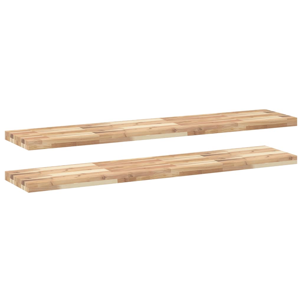 Étagères flottantes 2 pcs 120x30x4 cm acacia massif non traité