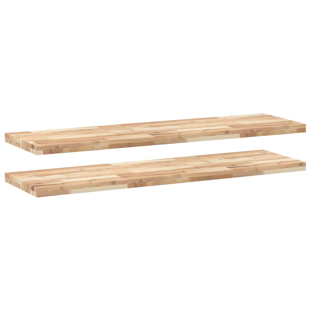 Étagères flottantes 2 pcs 140x40x4 cm acacia massif non traité