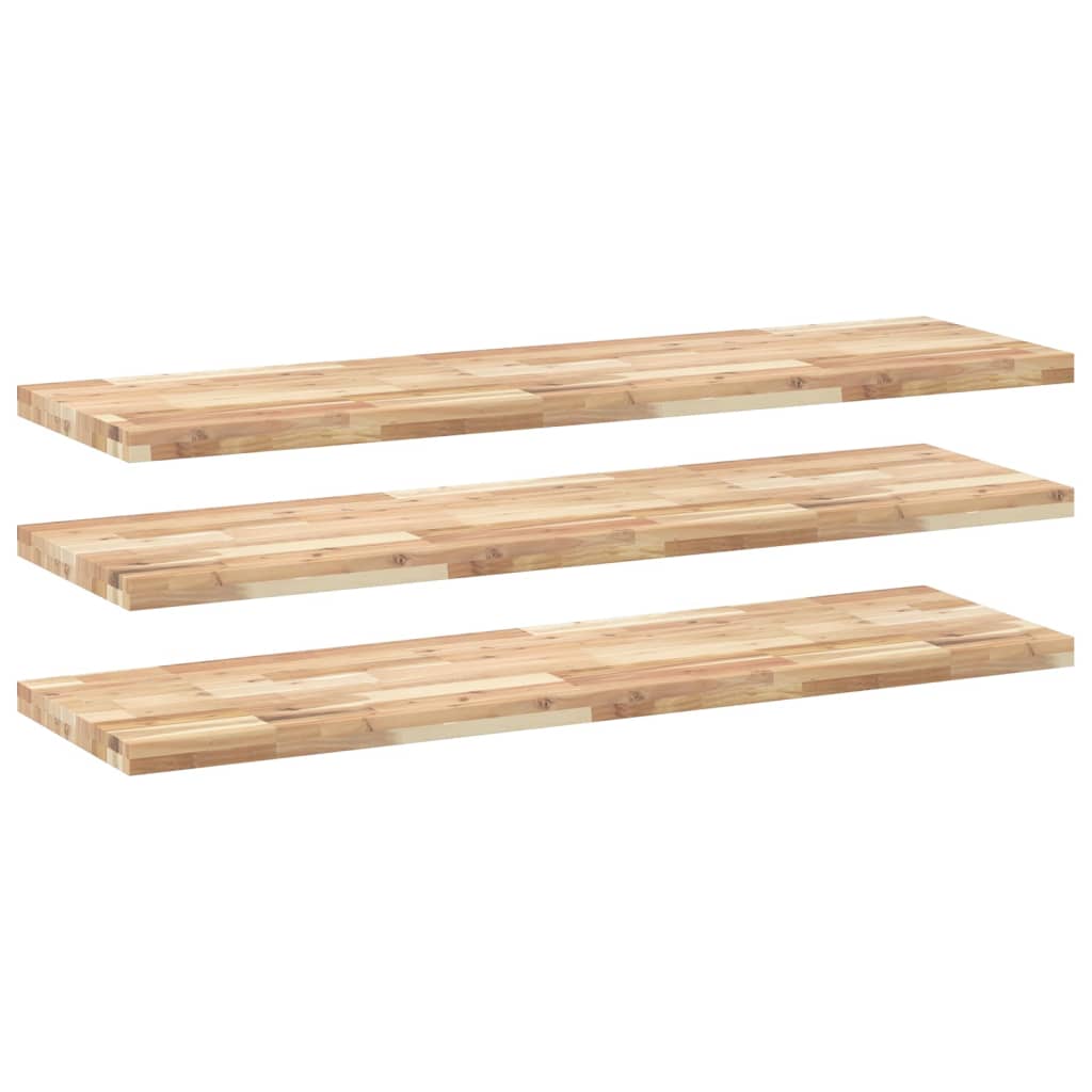 Étagères flottantes 3 pcs 140x40x4 cm acacia massif non traité