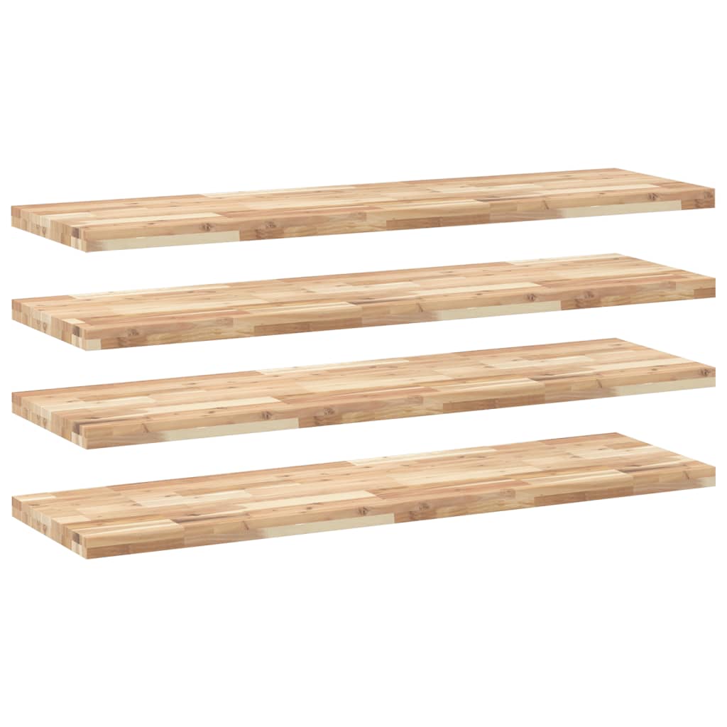 Étagères flottantes 4 pcs 140x40x4 cm acacia massif non traité