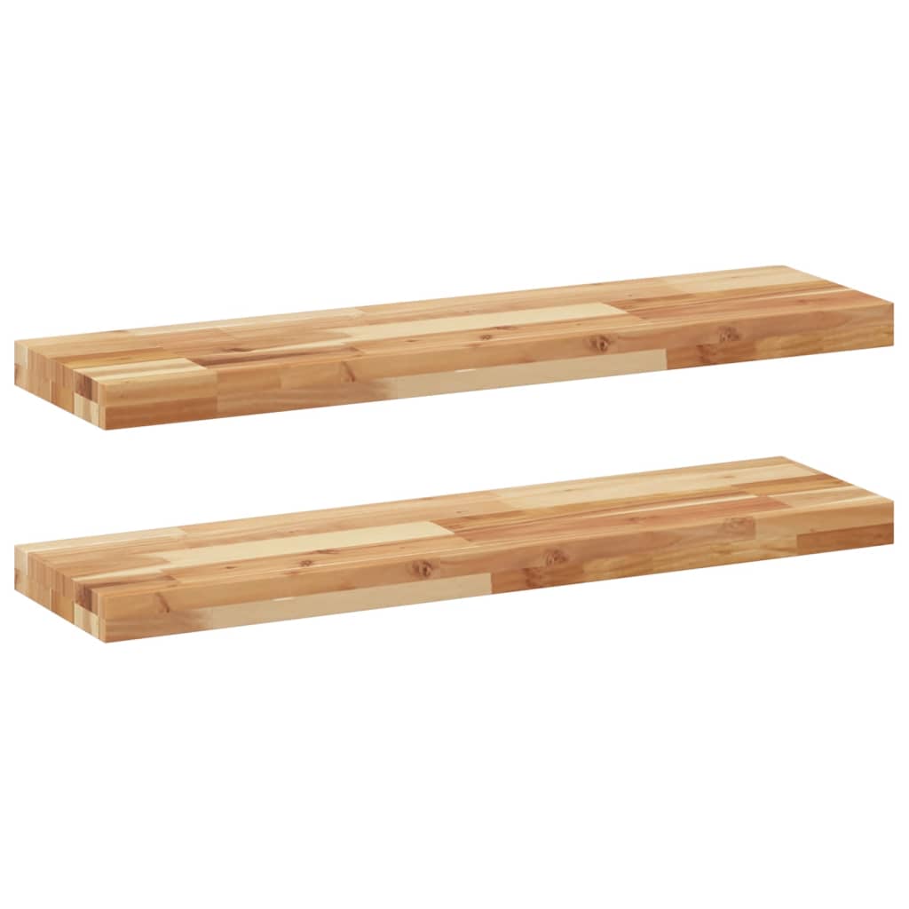 Étagères flottantes 2 pcs 80x20x4 cm acacia massif à l'huile