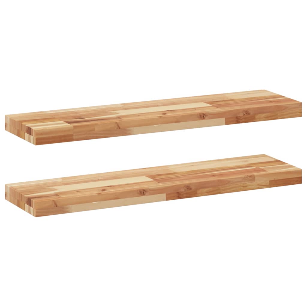 Étagères flottantes 2 pcs 100x20x4 cm acacia massif à l'huile