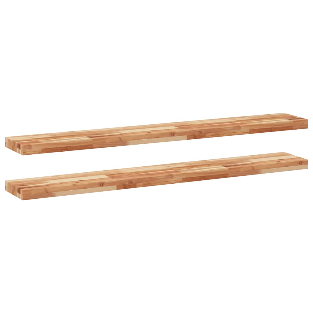 Étagères flottantes 2 pcs 160x20x4 cm acacia massif à l'huile