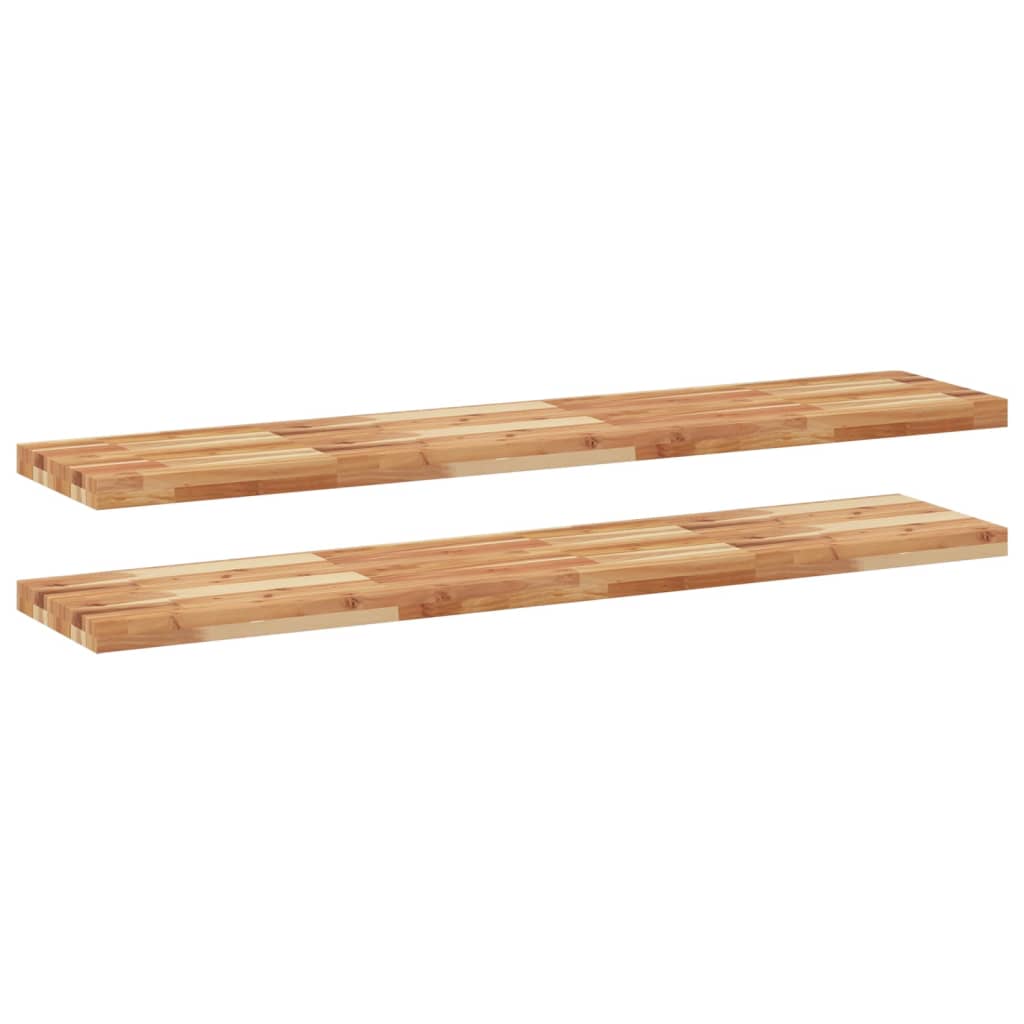 Étagères flottantes 2 pcs 120x30x4 cm acacia massif à l'huile