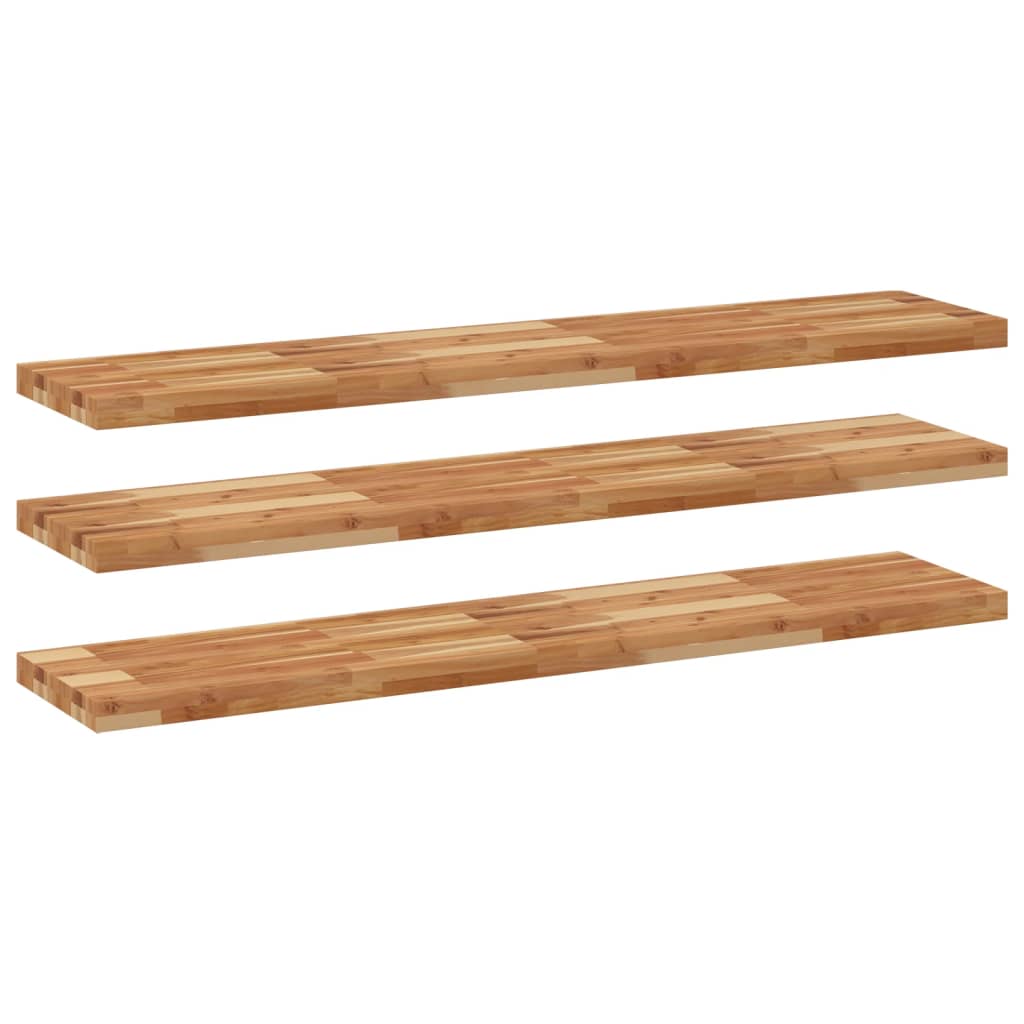 Étagères flottantes 3 pcs 140x30x4 cm acacia massif à l'huile