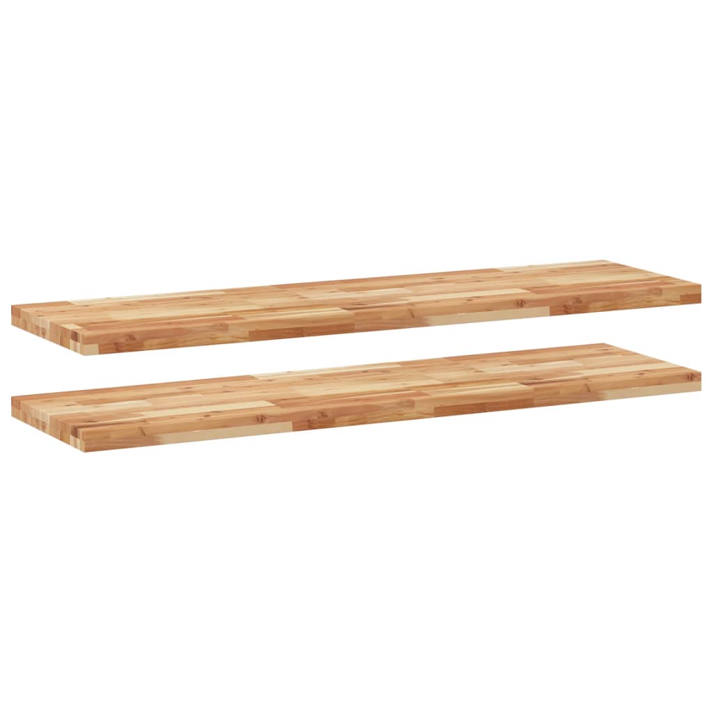 Étagères flottantes 2 pcs 140x40x4 cm acacia massif à l'huile