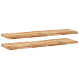 Étagères flottantes 2 pcs 140x40x4 cm acacia massif à l'huile