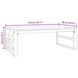 Table basse 110x60x38 cm bois de teck solide