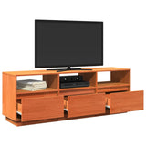 Meuble TV cire marron 140x37x50 cm bois pin massif