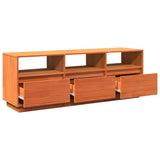 Meuble TV cire marron 140x37x50 cm bois pin massif