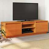 Meuble TV cire marron 140x35x40 cm bois pin massif