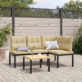 Bancs de jardin avec coussins lot de 2 acier enduit de poudre