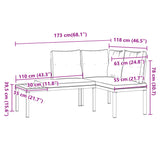 Bancs de jardin avec coussins lot de 2 acier enduit de poudre