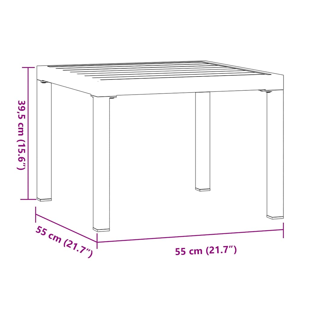 Table basse de jardin noir 55x55x39,5 cm acier enduit de poudre