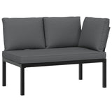 Banc de jardin avec coussins noir aluminium