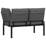 Banc de jardin avec coussins noir aluminium