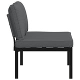 Banc de jardin avec coussins noir aluminium