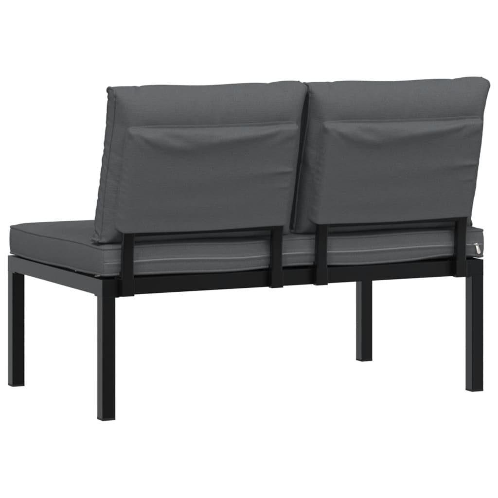 Banc de jardin avec coussins noir aluminium