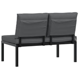 Banc de jardin avec coussins noir aluminium