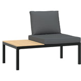 Banc de jardin avec coussins noir aluminium