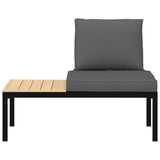 Banc de jardin avec coussins noir aluminium