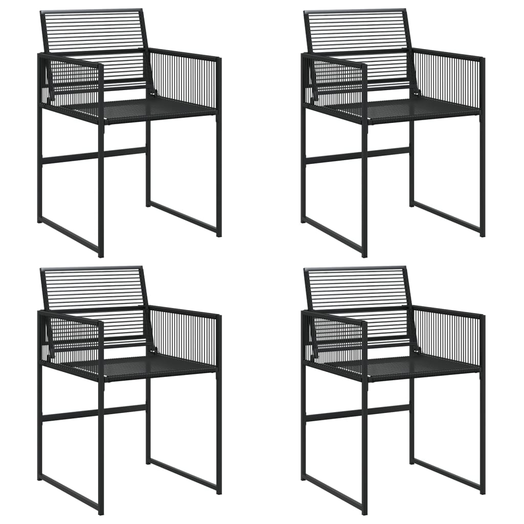 Chaises de jardin lot de 4 noir résine tressée