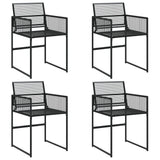 Chaises de jardin lot de 4 noir résine tressée