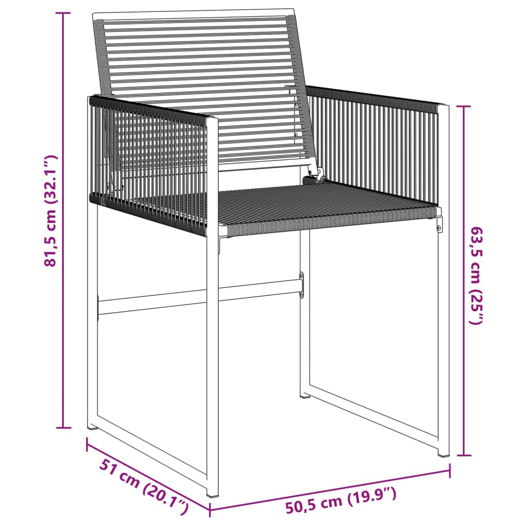 Chaises de jardin lot de 4 noir résine tressée