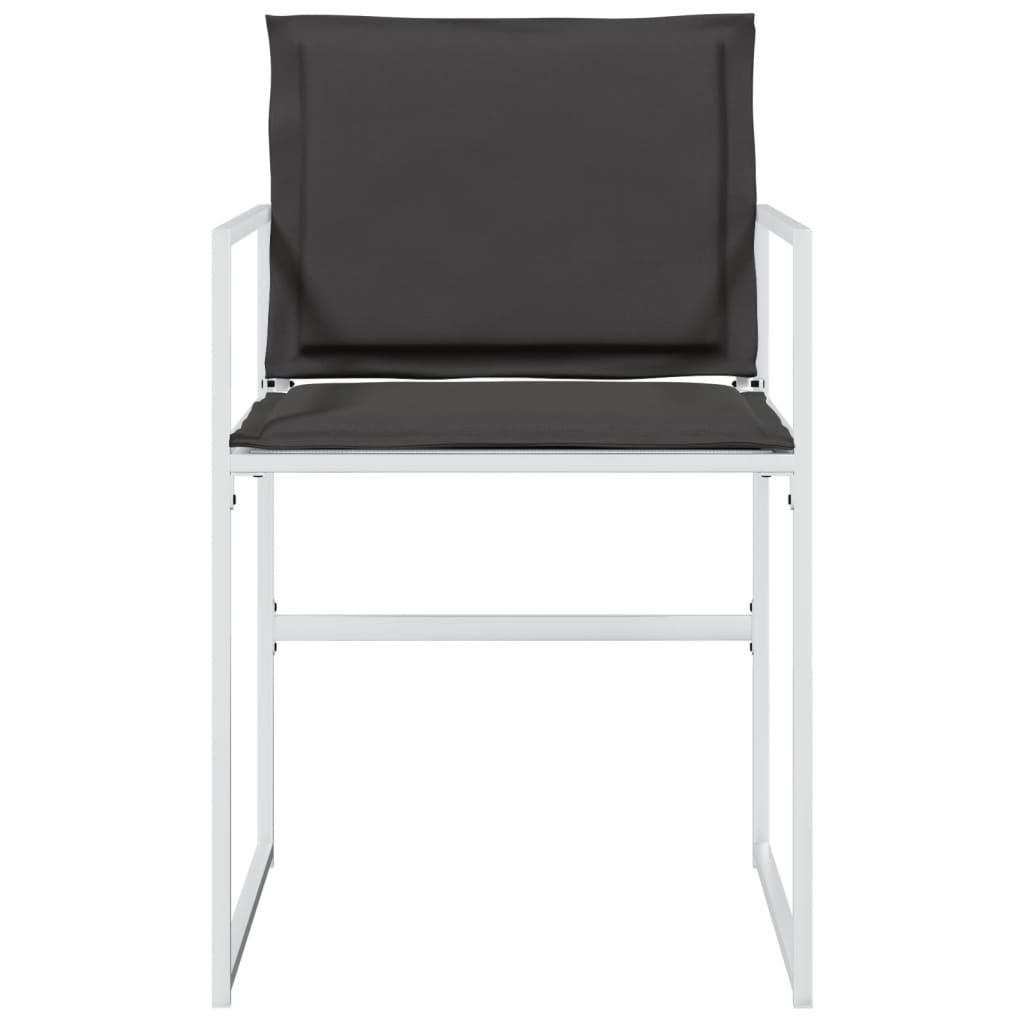 Chaises de jardin avec coussins lot de 4 blanc acier/textilène