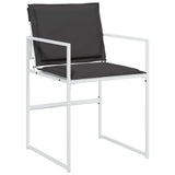 Chaises de jardin avec coussins lot de 4 blanc acier/textilène