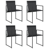 Chaises de jardin 4 pcs noir acier et textilène