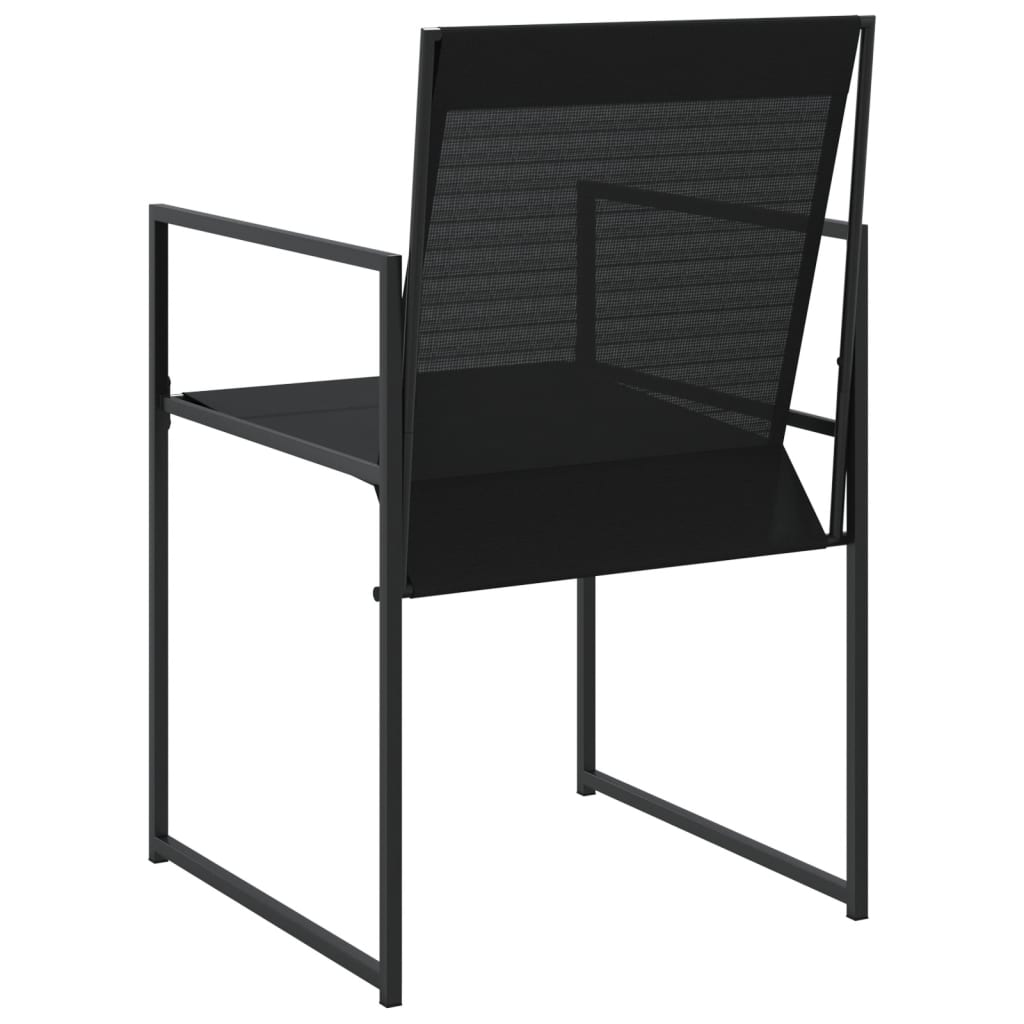 Chaises de jardin 4 pcs noir acier et textilène